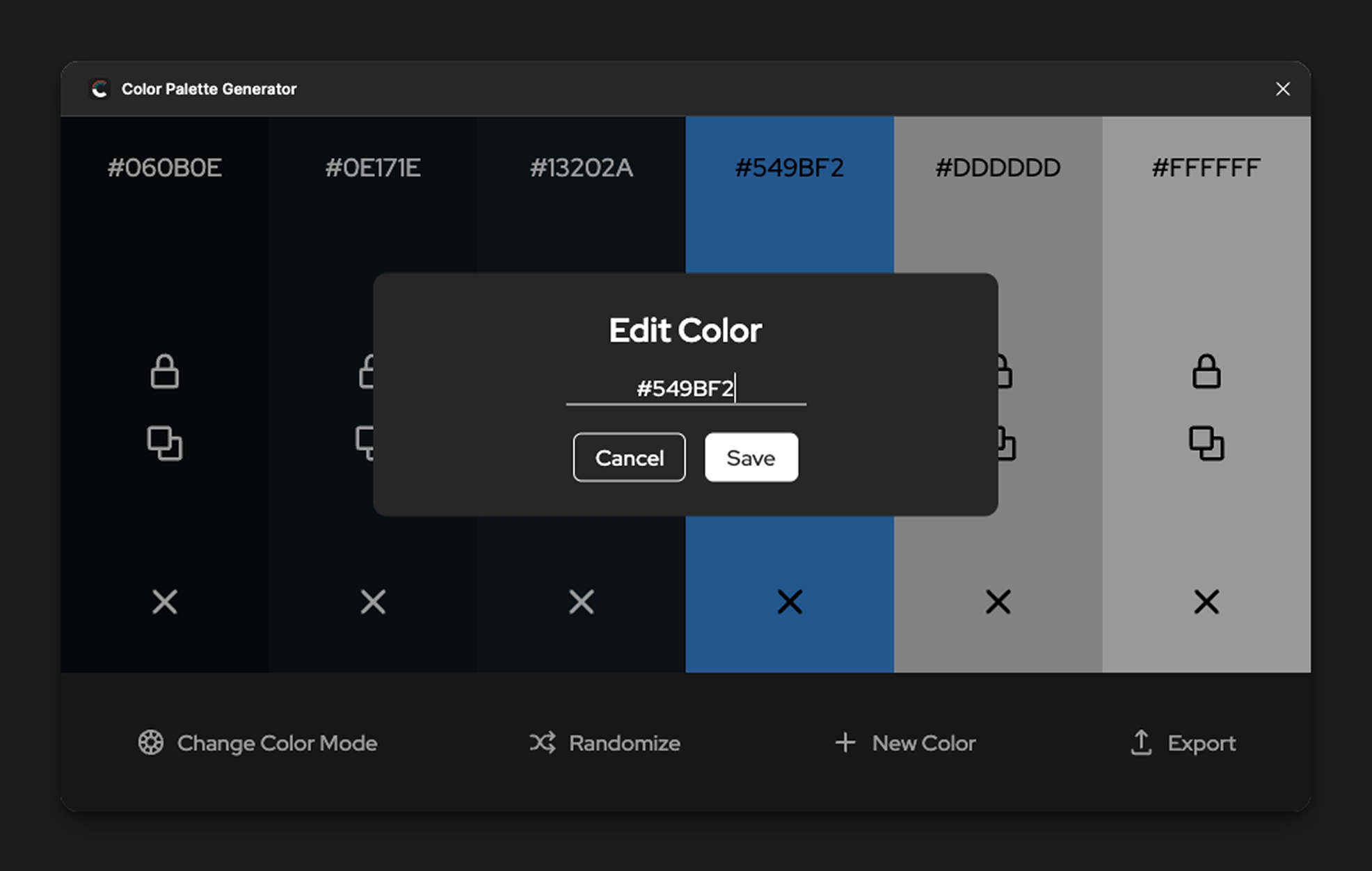Manually edit colors in your color palette.